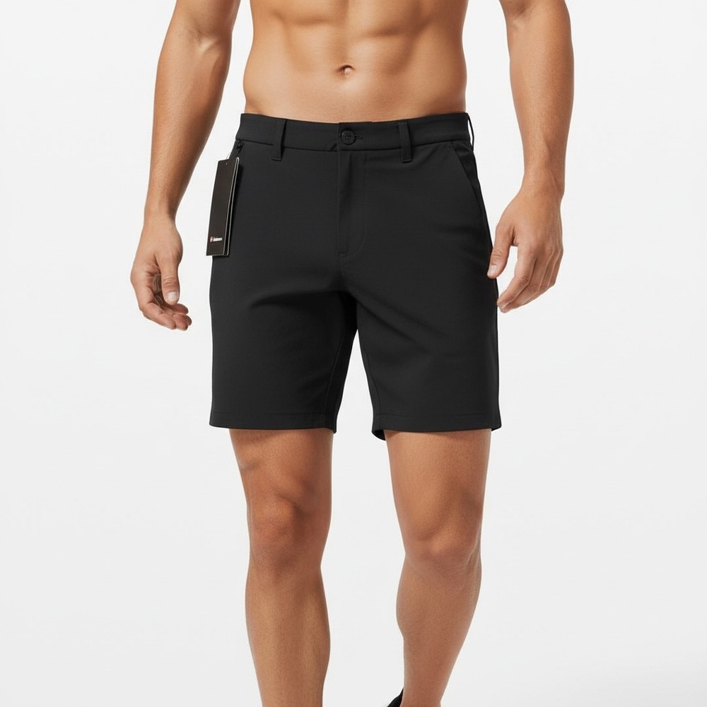 Lululemon Athletica Black ABC Short 7” Men's Flat Front Shorts, NWT
